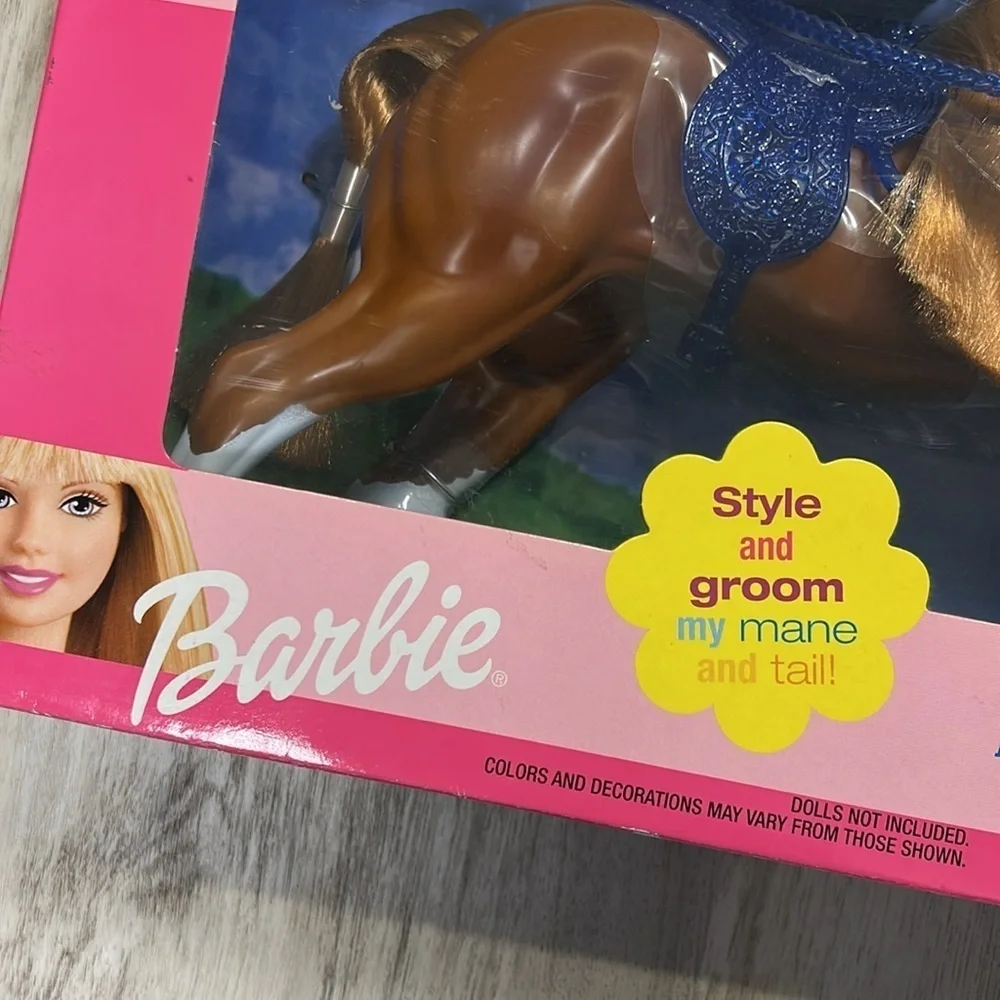 Vintage Y2K NIB Barbie Sparkle Beauties Blue Diamond Horse w/Sparkling Barrettes